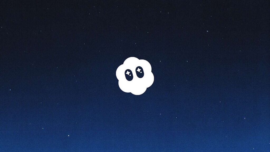 Official Sora AI app logo by OpenAI displayed on a night sky background.